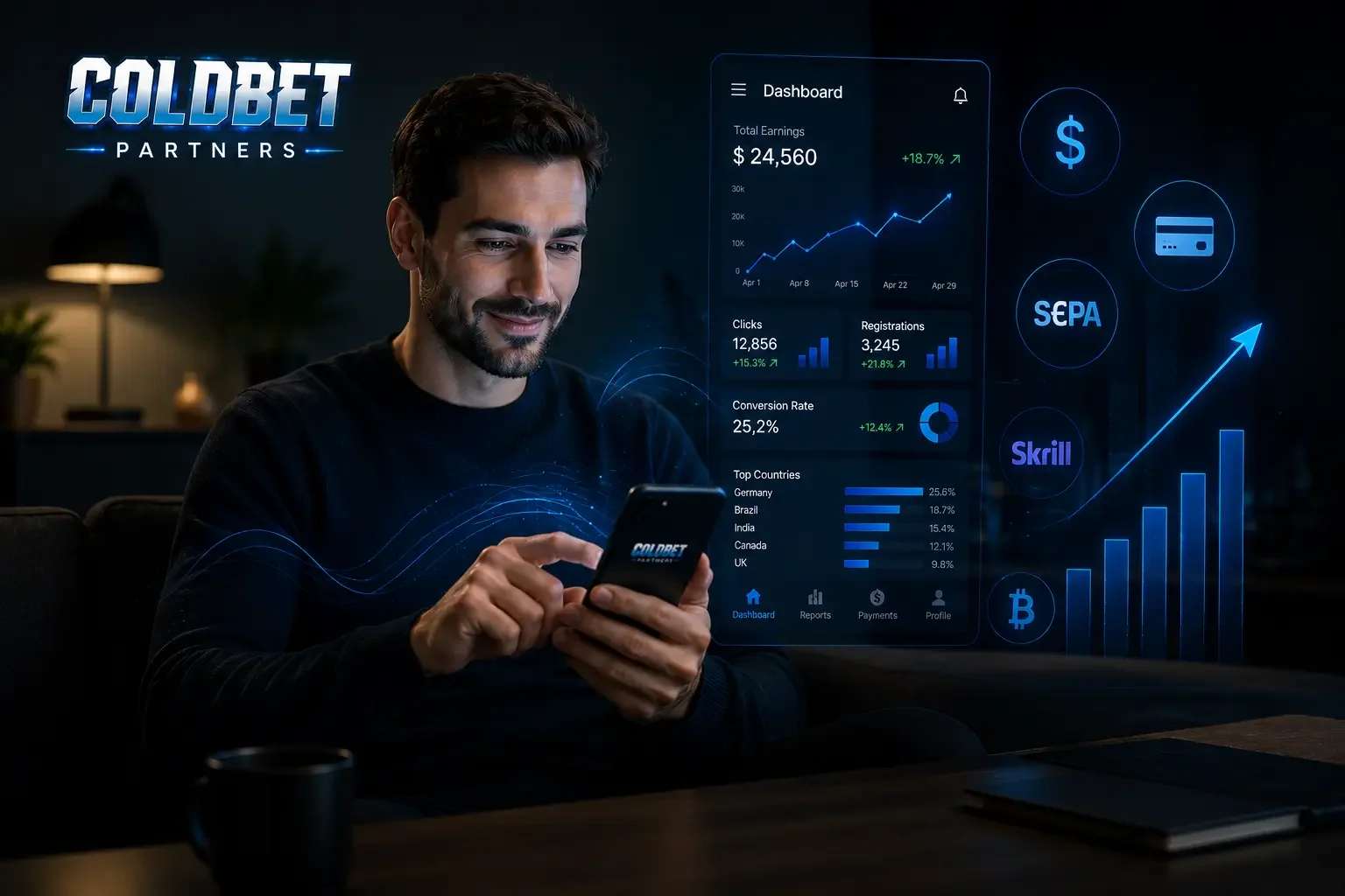 Coldbet Partners mobile affiliate app
